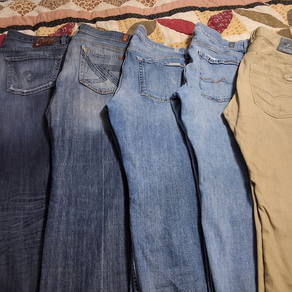 5 pair lot. Diesel, 7For All Mankind, Citizens of Humanity. Excellent Condition
